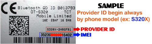 How to get provider id from alcatel mobile phone
